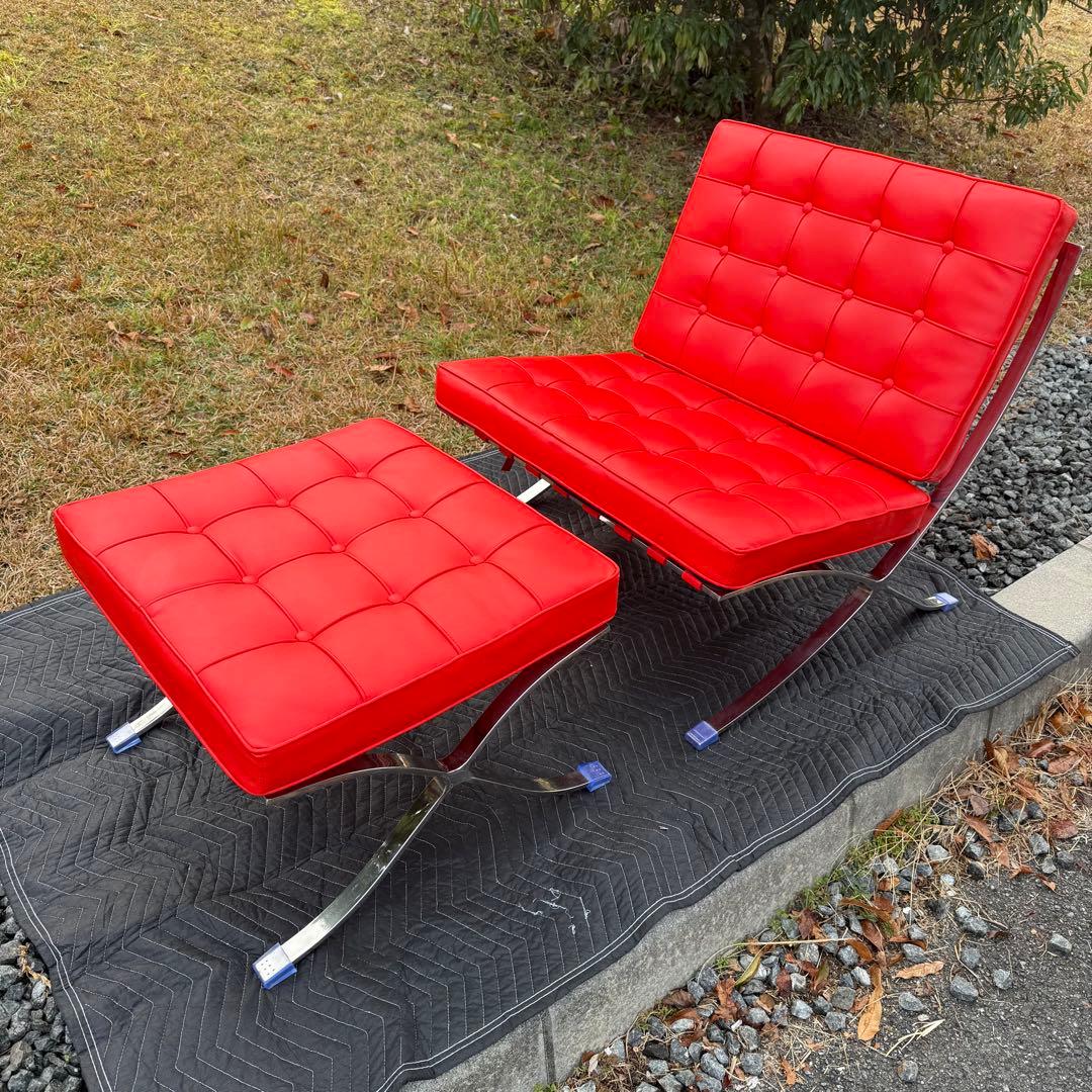 ② 美品　バルセロナチェア★オットマン★リプロダクト★