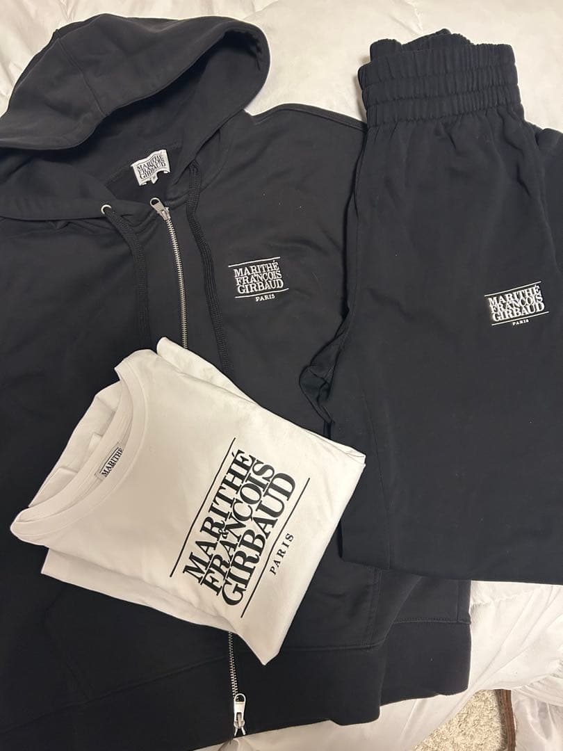 MARITHE FRANCOIS GIRBAUD ブラックパーカー セットアップ
