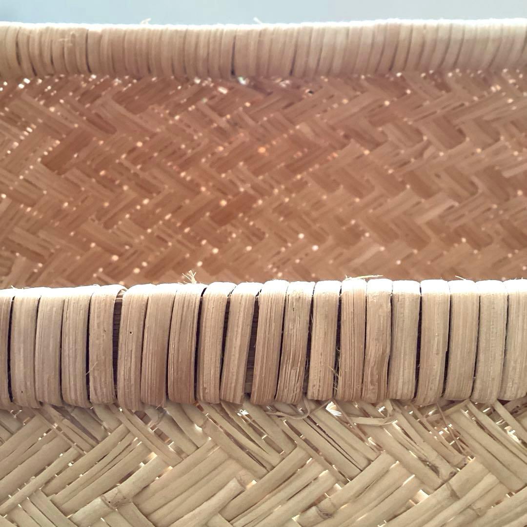 鳥越の竹細工　すず竹　市場カゴ取ってなし　収納籠