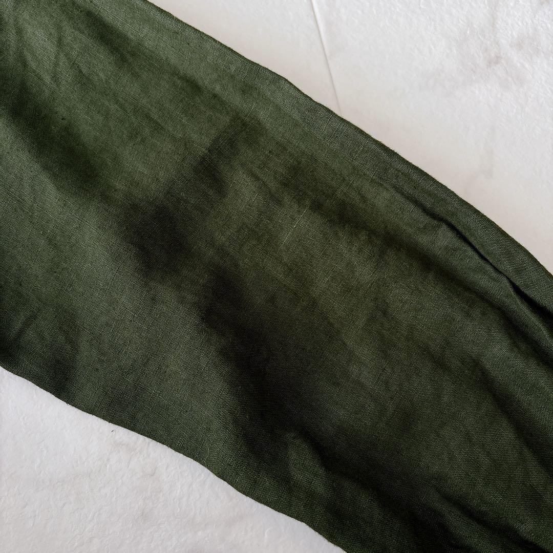 nest Robe ネストローブ リネンタックネックドレス ワンピース カーキ