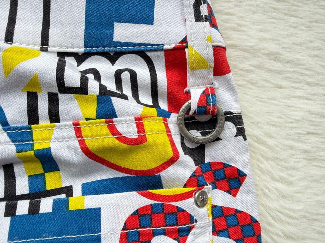 パーリーゲイツ　PEARLY GATES ゴルフ　カラフルロゴ　総柄 パンツ　0