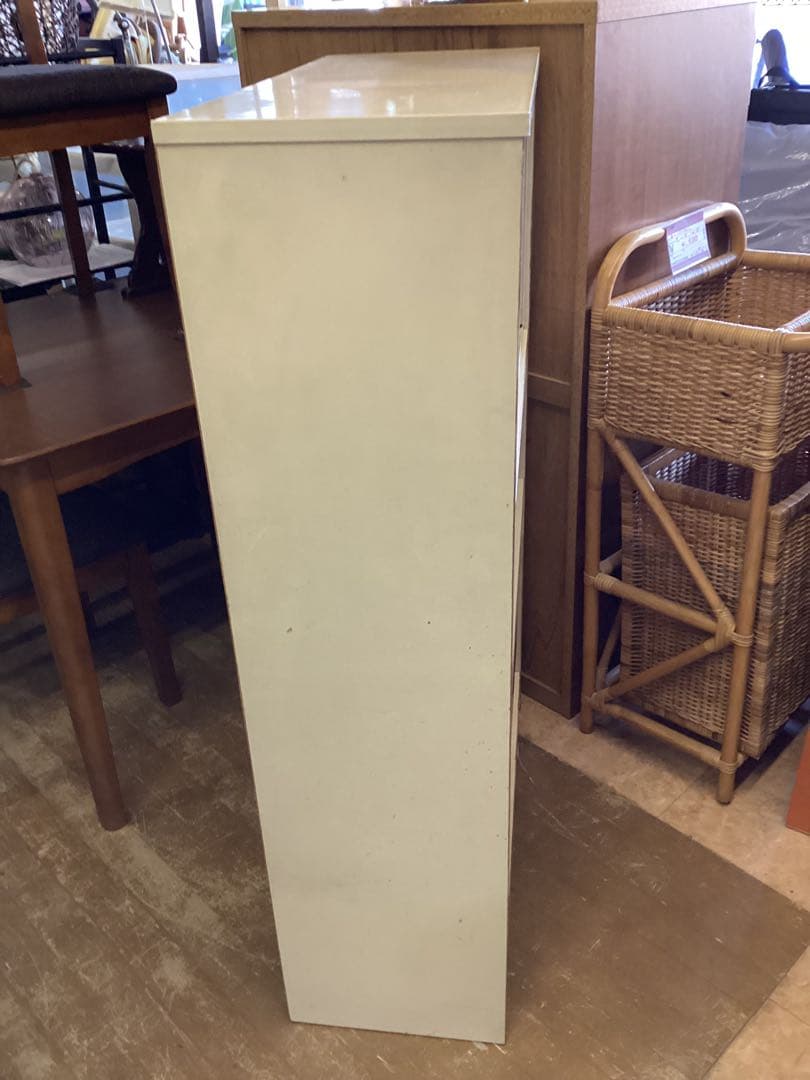 昭和レトロ 食器棚 ガラスキャビネット ガラス棚 レトロポップ オレンジ