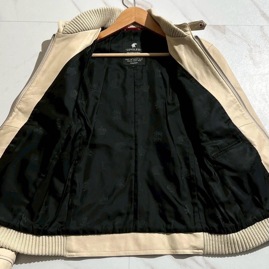 【極美品/S】LOVELESS ラブレス ラムレザー ライダース ジャケット