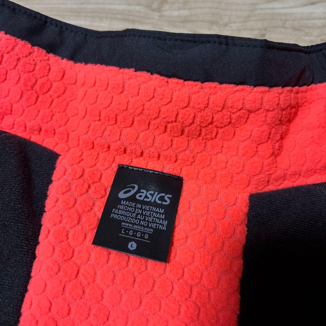 新品　アシックス　メンズ　ウィンドブレーカージャケット　上　ブラック　あったかL