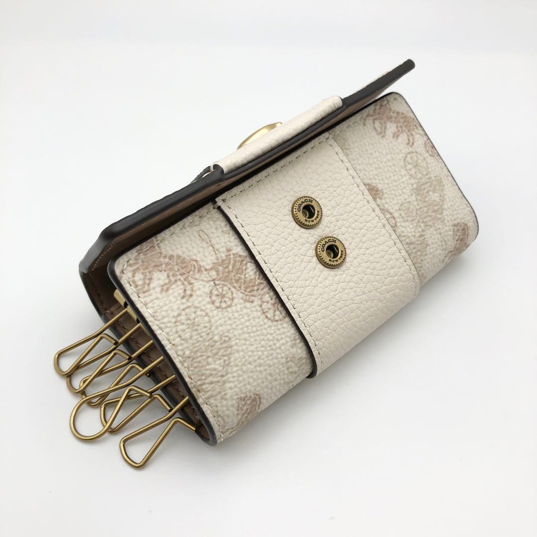 COACH ★大人気★ 6リング キーケース ホース キャリッジ チョーク 新品