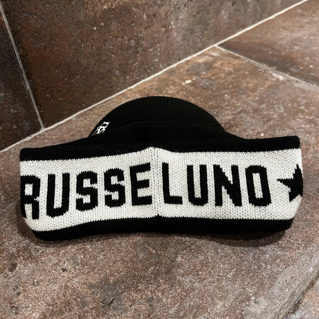 Russeluno LOGO ニットサンバイザー　ブラック系　ゴルフ