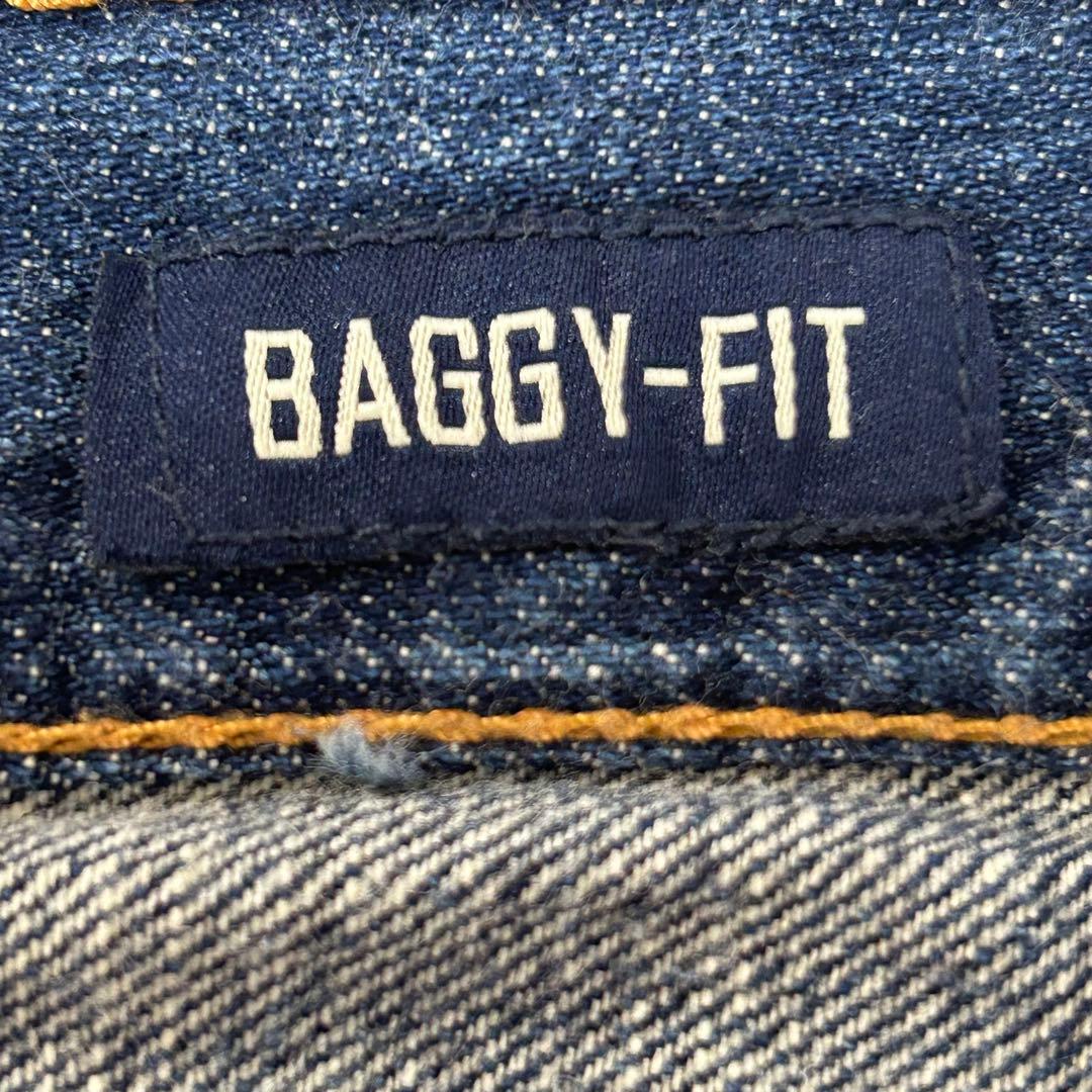 極太 W34 エコーアンリミテッド フェード加工 バギー デニム 刺繍 90s