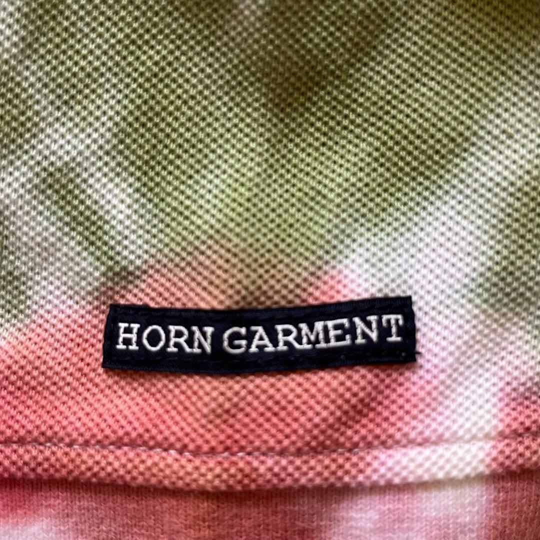 HORN GARMENT ゴルフ ミッキー刺繍 ポロシャツ タイダイ柄 L