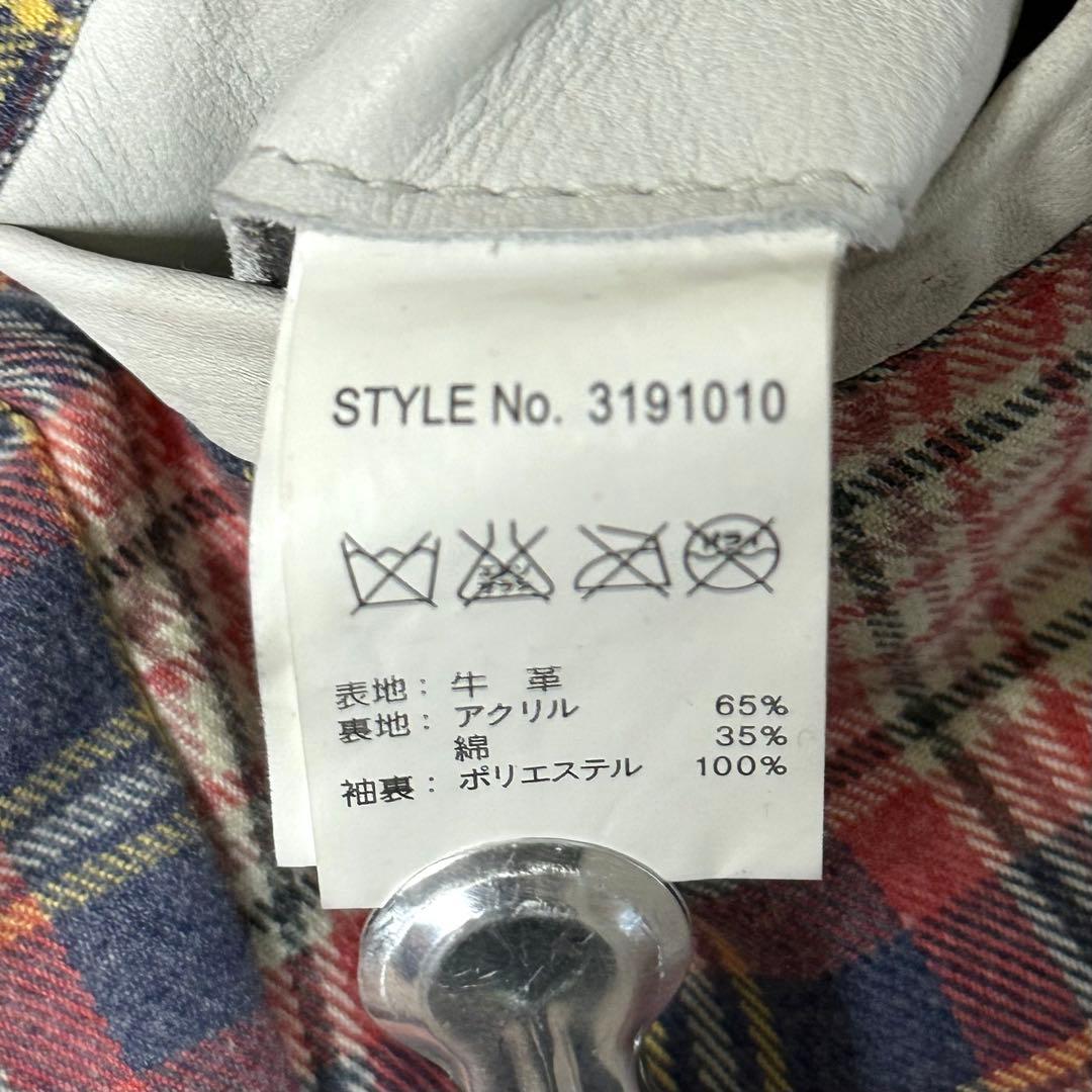 マ*ア様 ★Schott★ショット シングルライダース 白 XS 牛革 レザージ