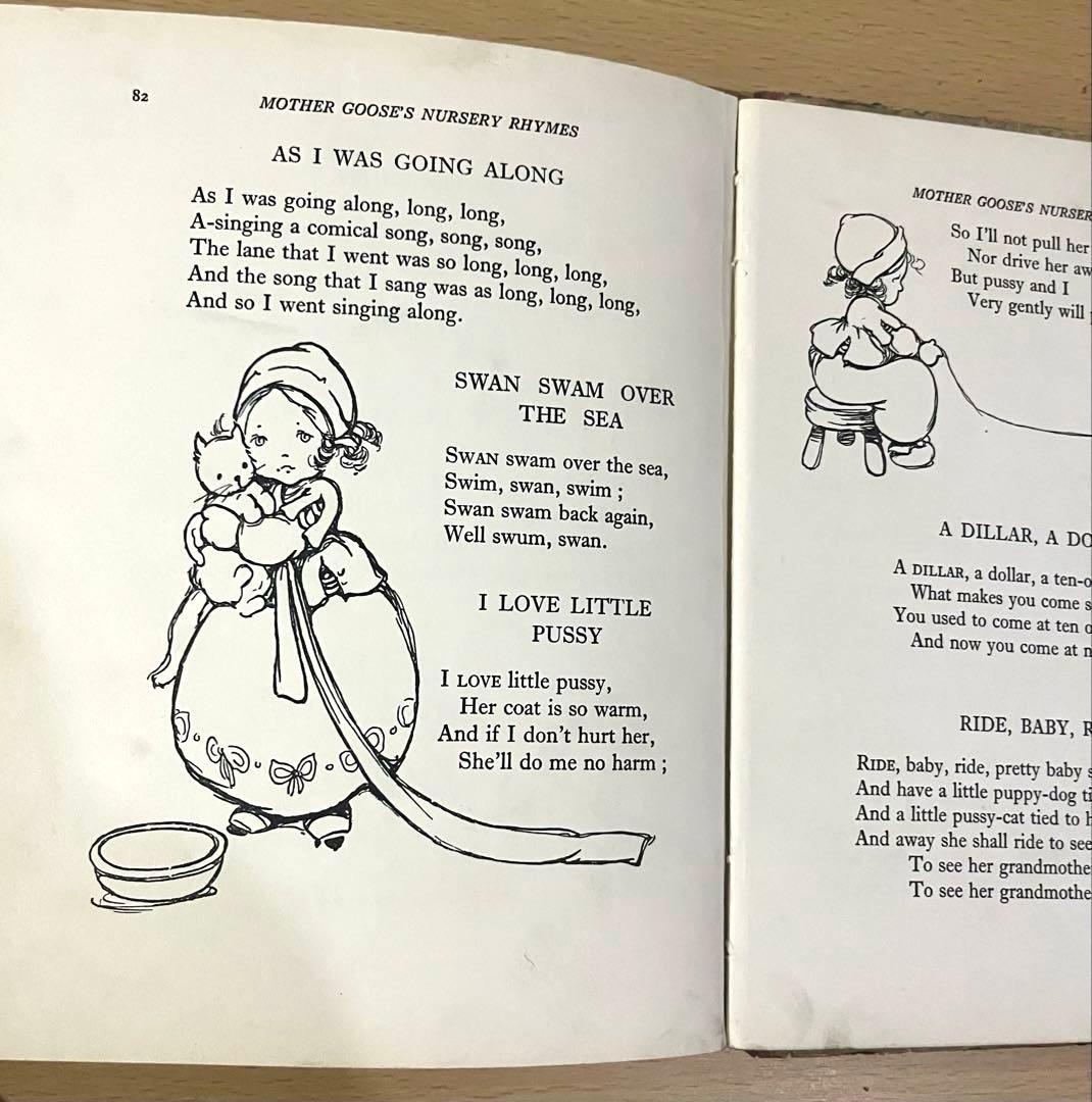 No.453希少 アンティーク 古書 洋書 絵本 児童書 イギリス 童謡集