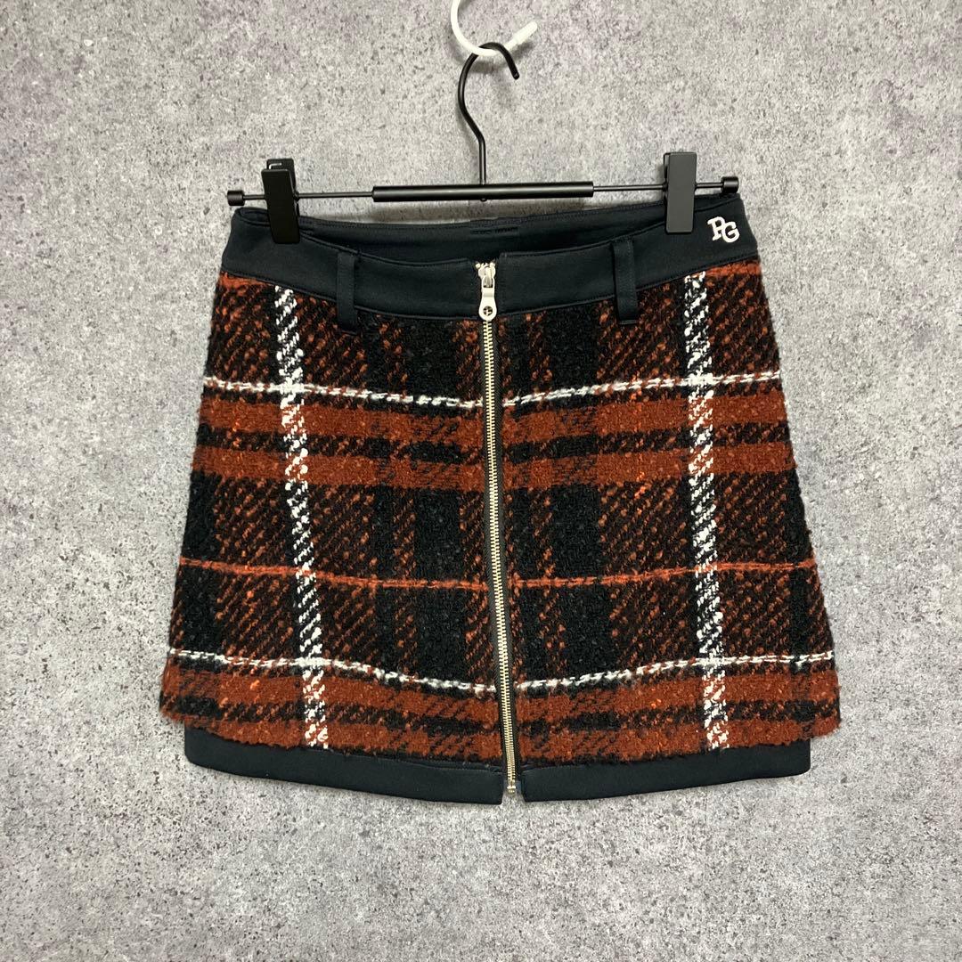 PEARLY GATES ニットライクハーフ×ロービングビッグチェック　スカート