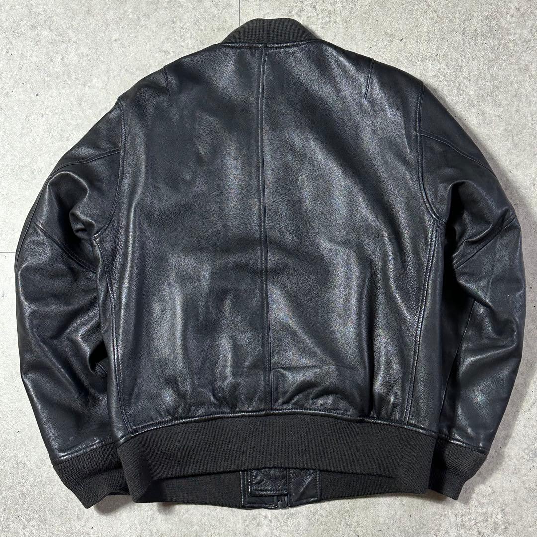 美品 Schott レザー ma1 黒 M ラムレザー 3141025