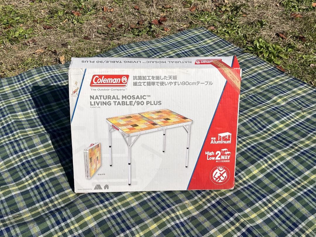 極美【Coleman】コールマン ナチュラルモザイク リビングテーブル90プラス