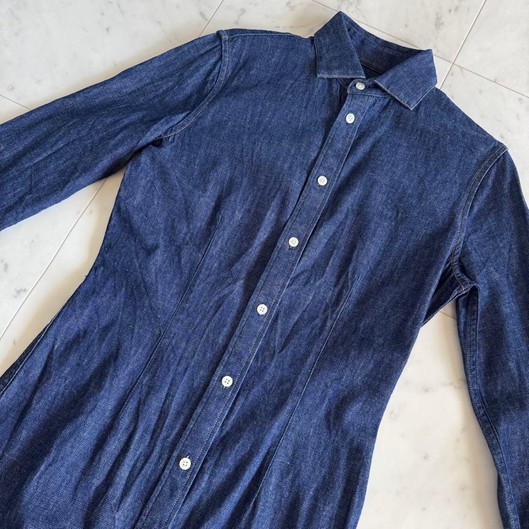 ラルフローレン　デニム　コットン100 長袖シャツワンピース　ロング