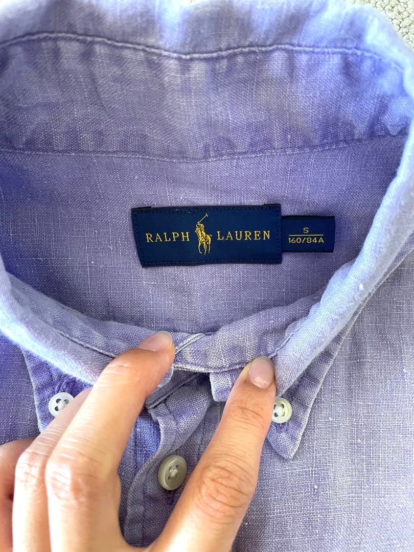 ラルフローレン リネンシャツ　パープル