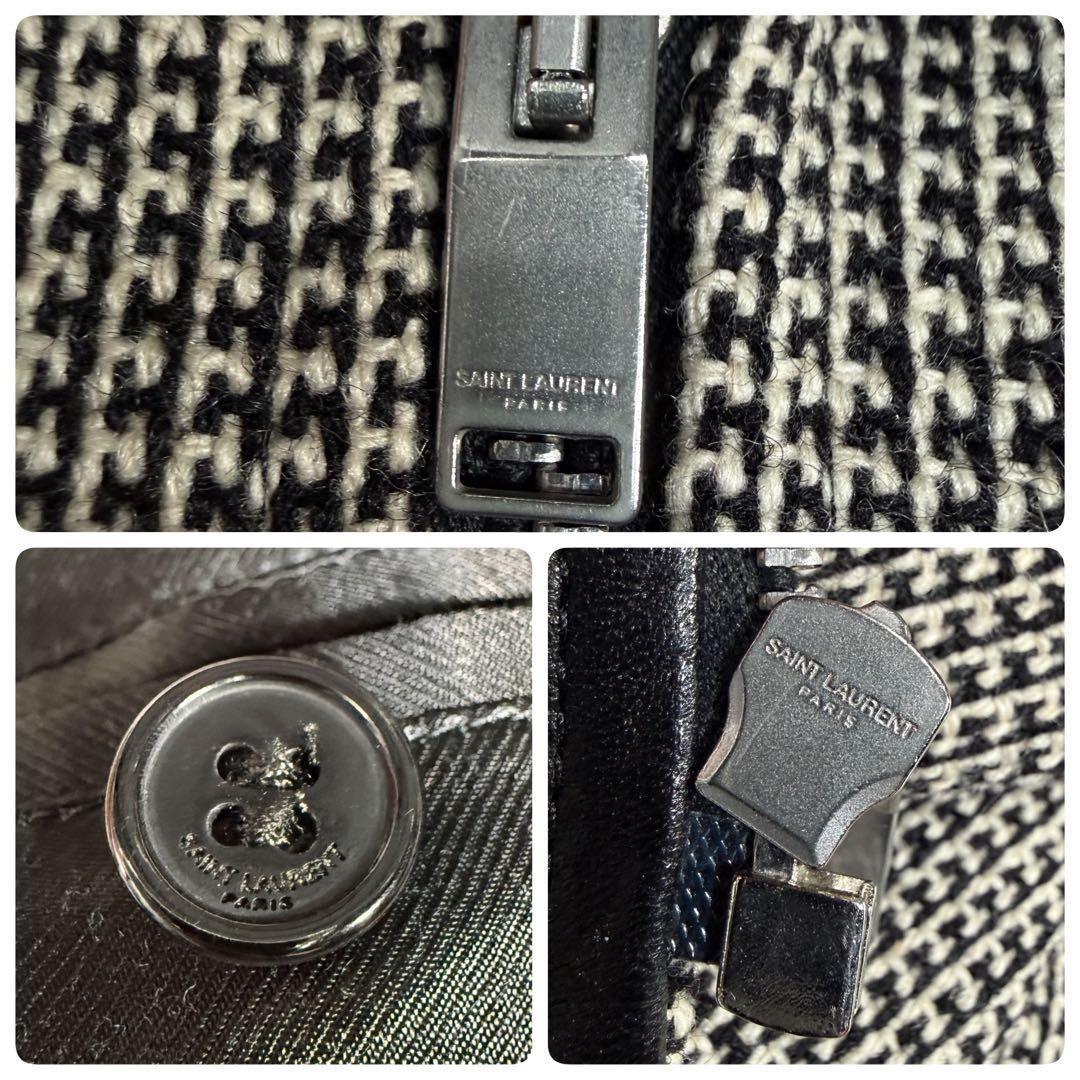 美品 サンローランパリ エディ期 14AW ラムレザー切替 ライダースジャケット