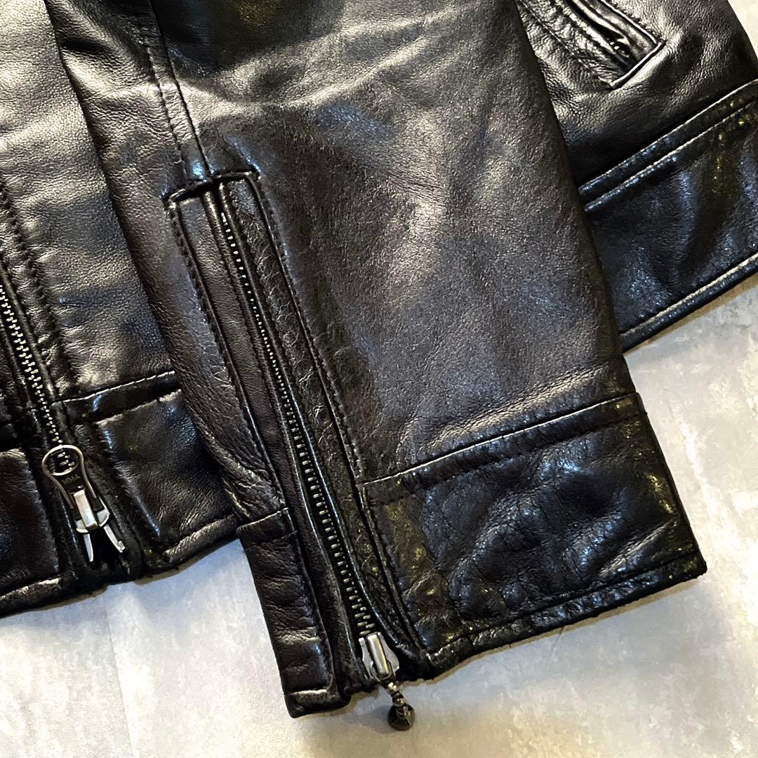 希少サイズ3 glamb 羊革　ラムレザー　レザーライダースジャケット　シングル