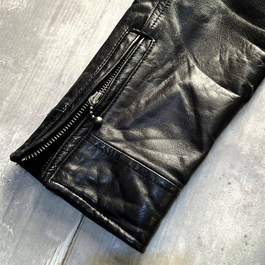 希少サイズ3 glamb 羊革　ラムレザー　レザーライダースジャケット　シングル