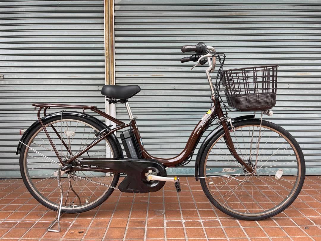 電動アシスト自転車 ブラウン 前バスケット付き