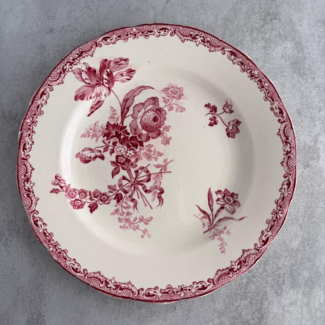 ④ 美品フランスアンティーク　サルグミンヌ　Fontanges ディナープレート