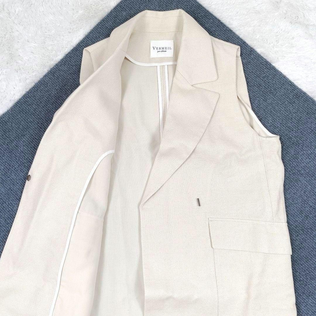 ヴェルメイユパーイエナ Li/Cダブルフェイスロングジレ 麻 綿 2024年製