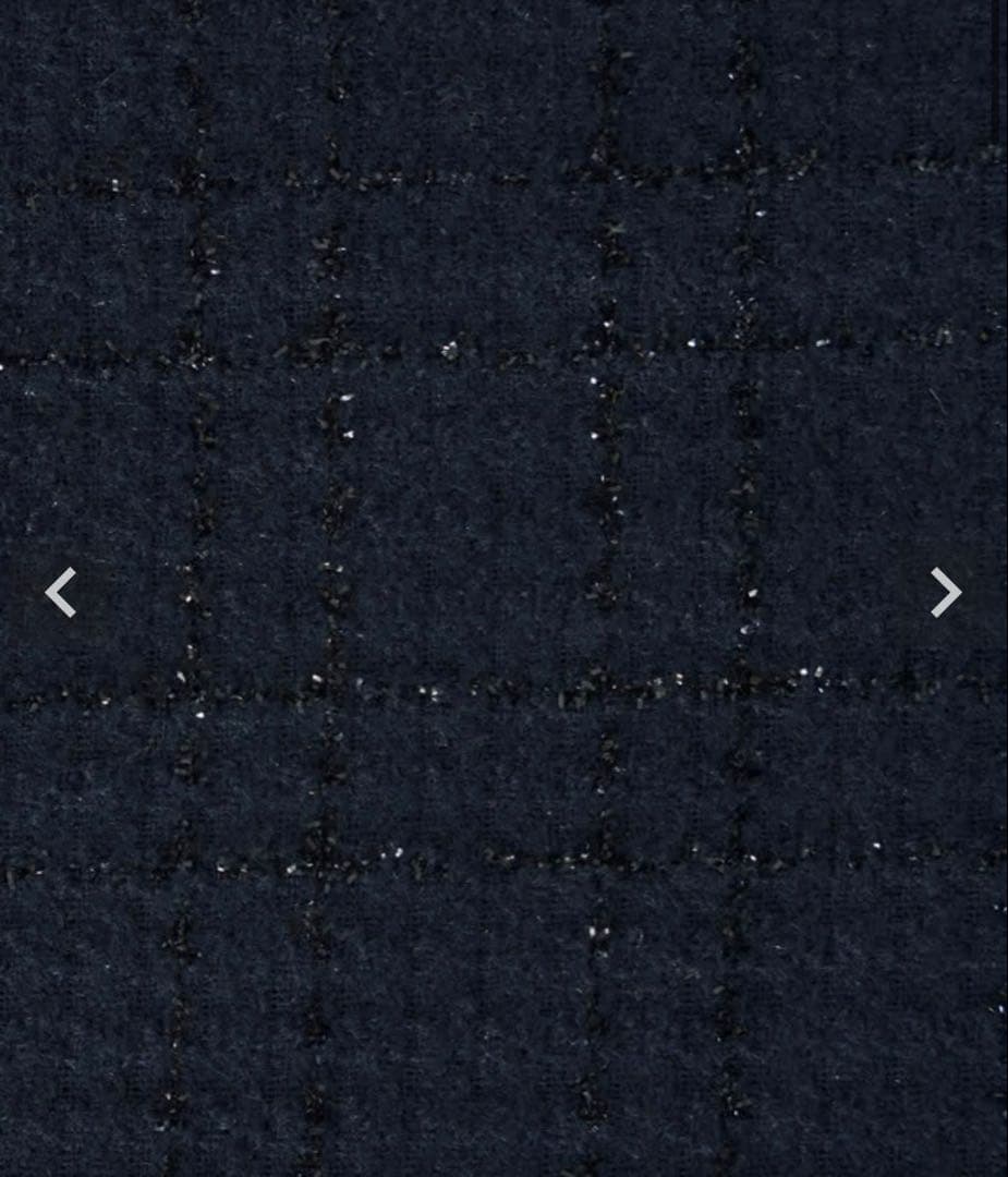 HUIT bouquet レース襟付きスパンコールツイードトップス ネイビーM