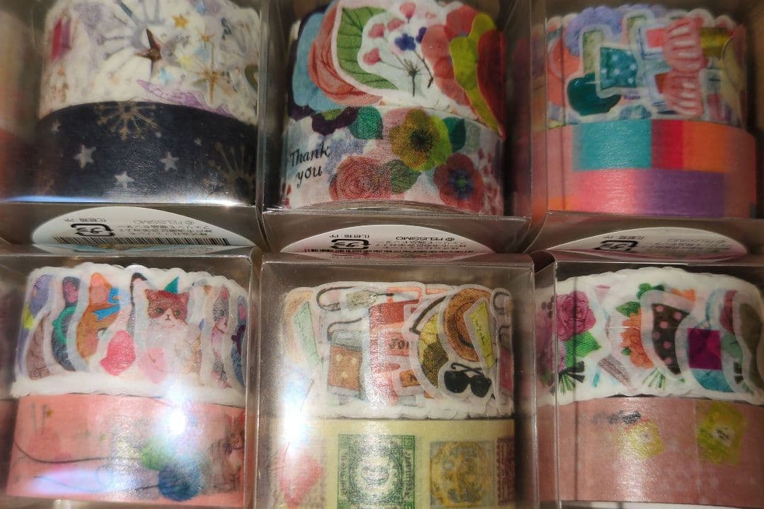 フェリシモ ガラフル フレークシール＆マスキングテープ 24セット