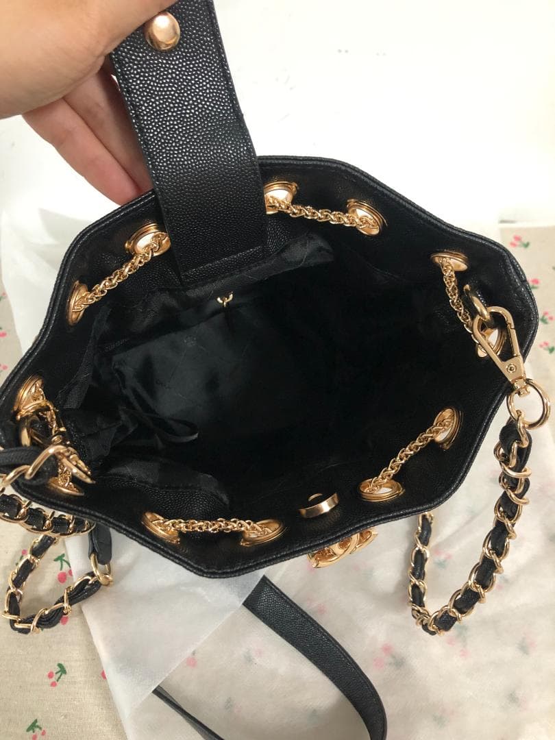 防塵袋付き ブラックショルダーバッグ黒ノベルティ