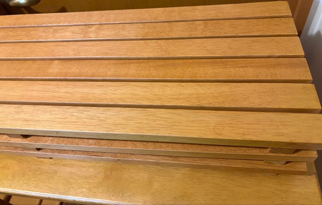 美品 タイルシェルフ キッチン ワゴン テーブル 収納 棚 キャスター 木製