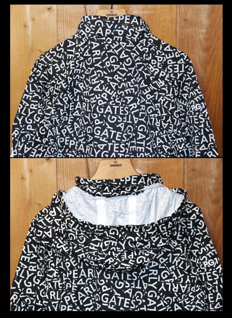 新品 パーリーゲイツ CRAFTEVO レインコート ロゴ＆千鳥柄 (2) Ⓗ