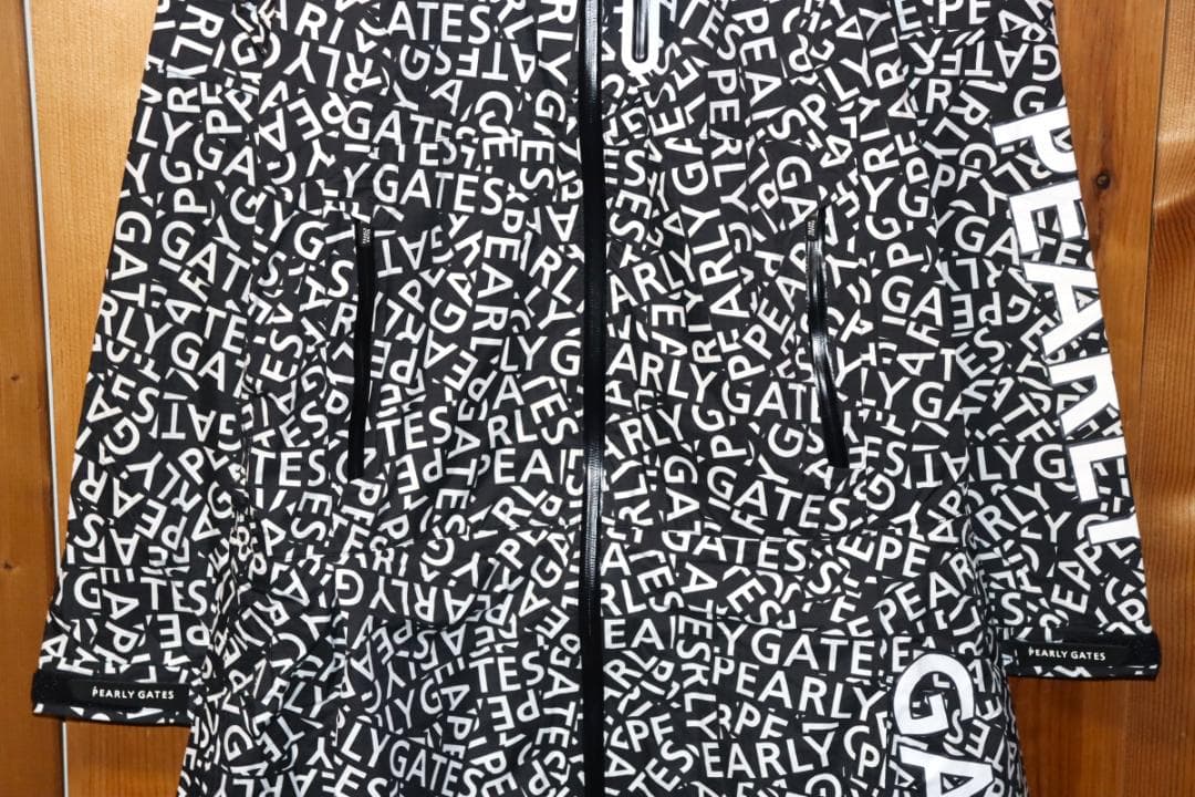 新品 パーリーゲイツ CRAFTEVO レインコート ロゴ＆千鳥柄 (2) Ⓗ