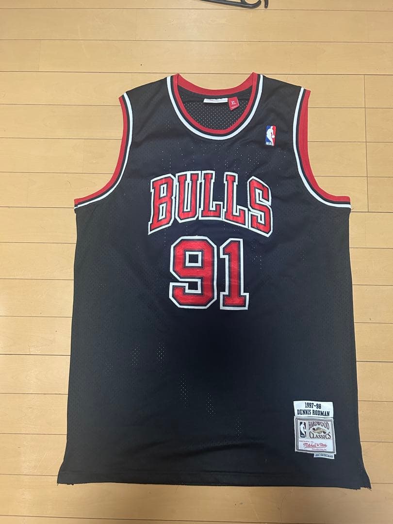 【極希少XL】ミッチェル&ネス シカゴ・ブルズ ロッドマン ゲームシャツ B系