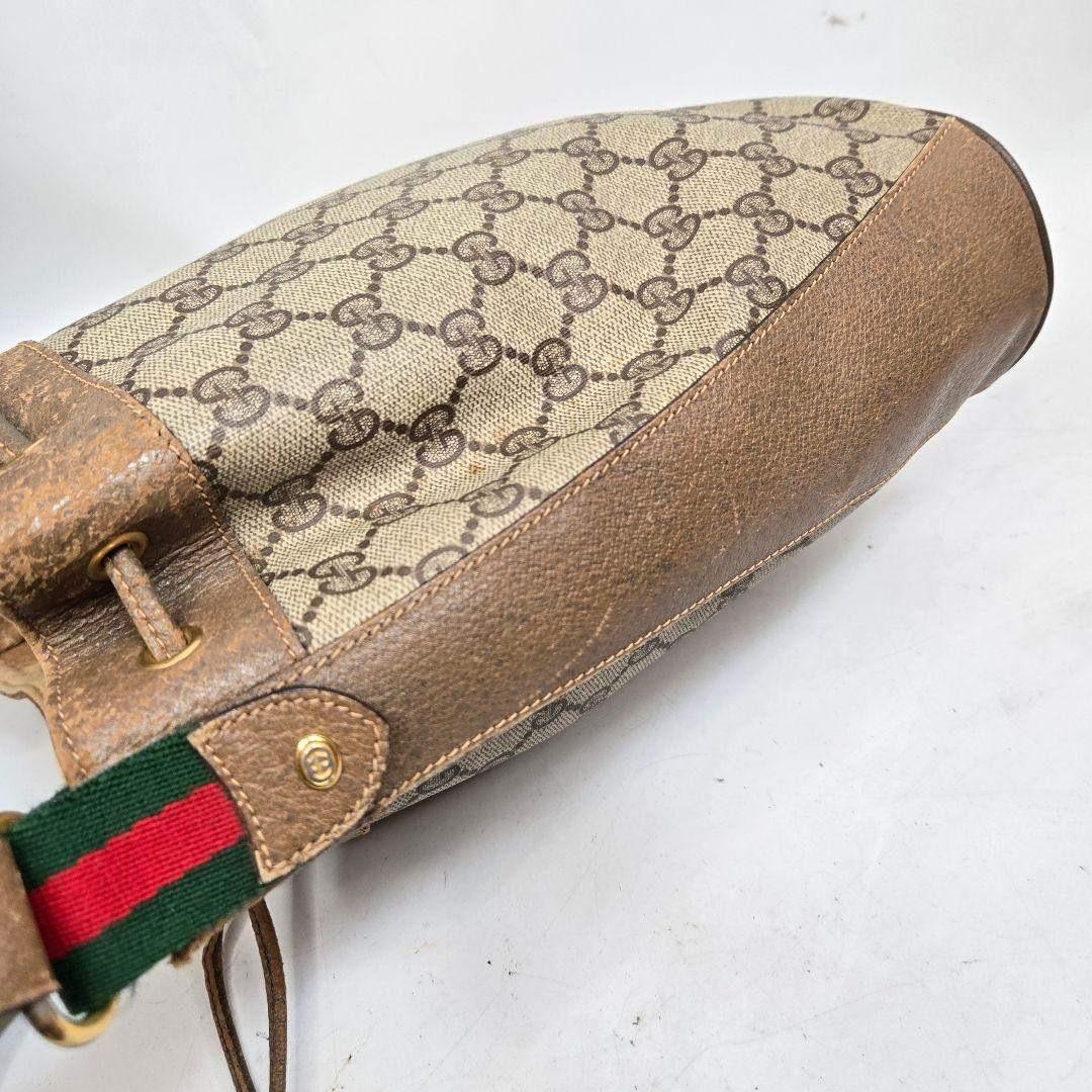 GUCCI ショルダーバッグ 巾着型 GGスプリーム シェリーライン