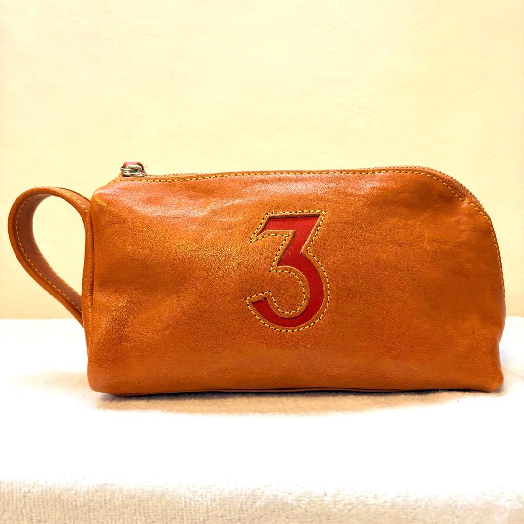 【美品】木の庄帆布 総革ラウンドポーチ 人気のキャメル色