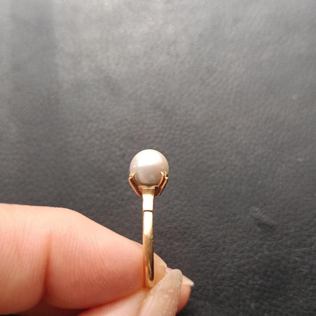 K18 パールリング 昭和レトロ