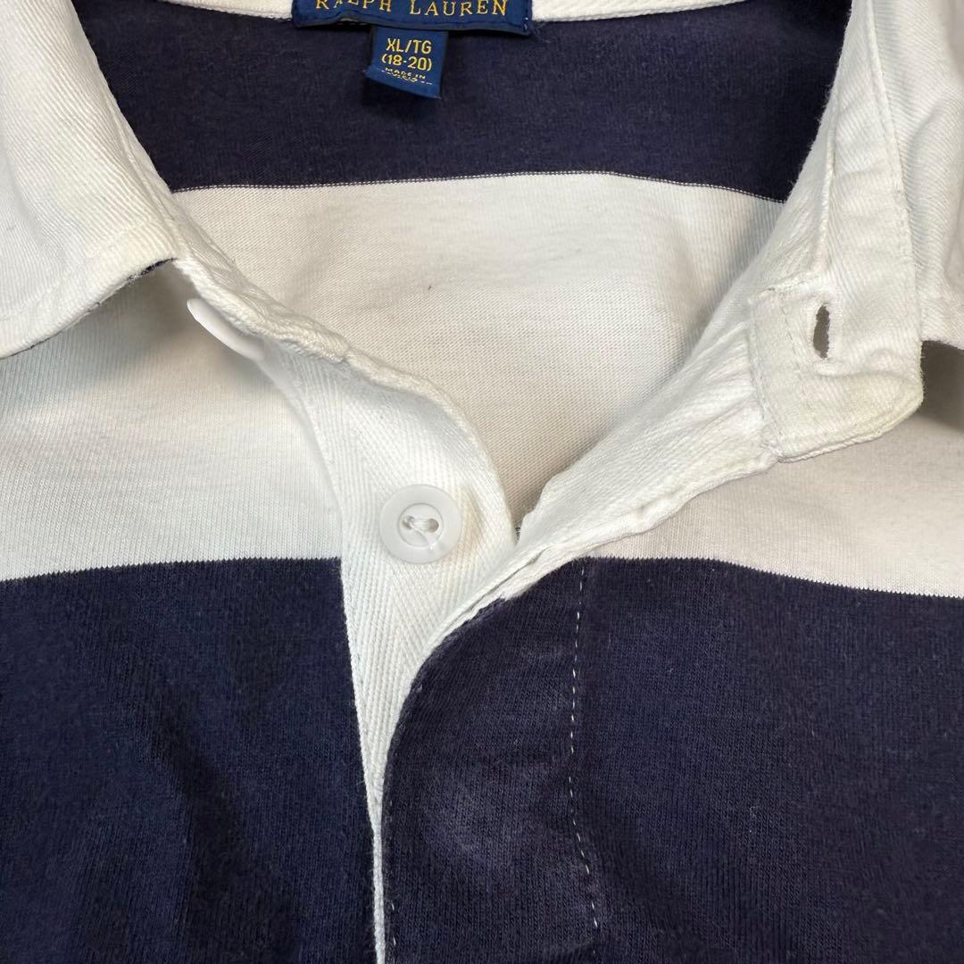 Ralph Lauren ラルフローレンポニー刺繍　太ボーダー　ラガーシャツ
