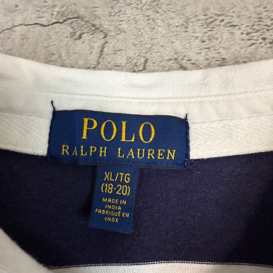 Ralph Lauren ラルフローレンポニー刺繍　太ボーダー　ラガーシャツ