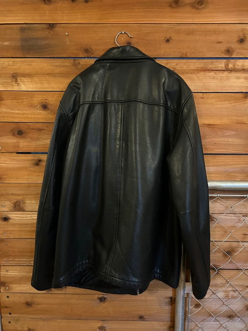 【中古品】希少サイズ　Old Gapブラックレザージャケット Lサイズ