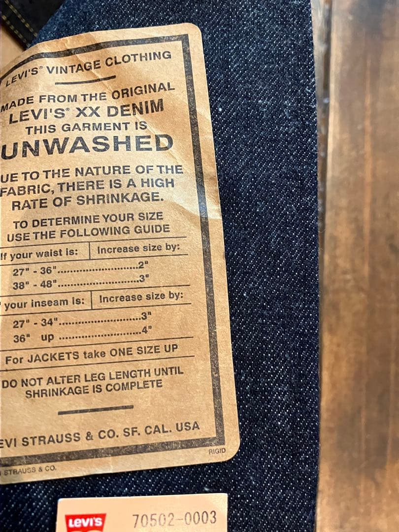 リーバイス LVC 507XX バレンシア99年3月製デッドストック