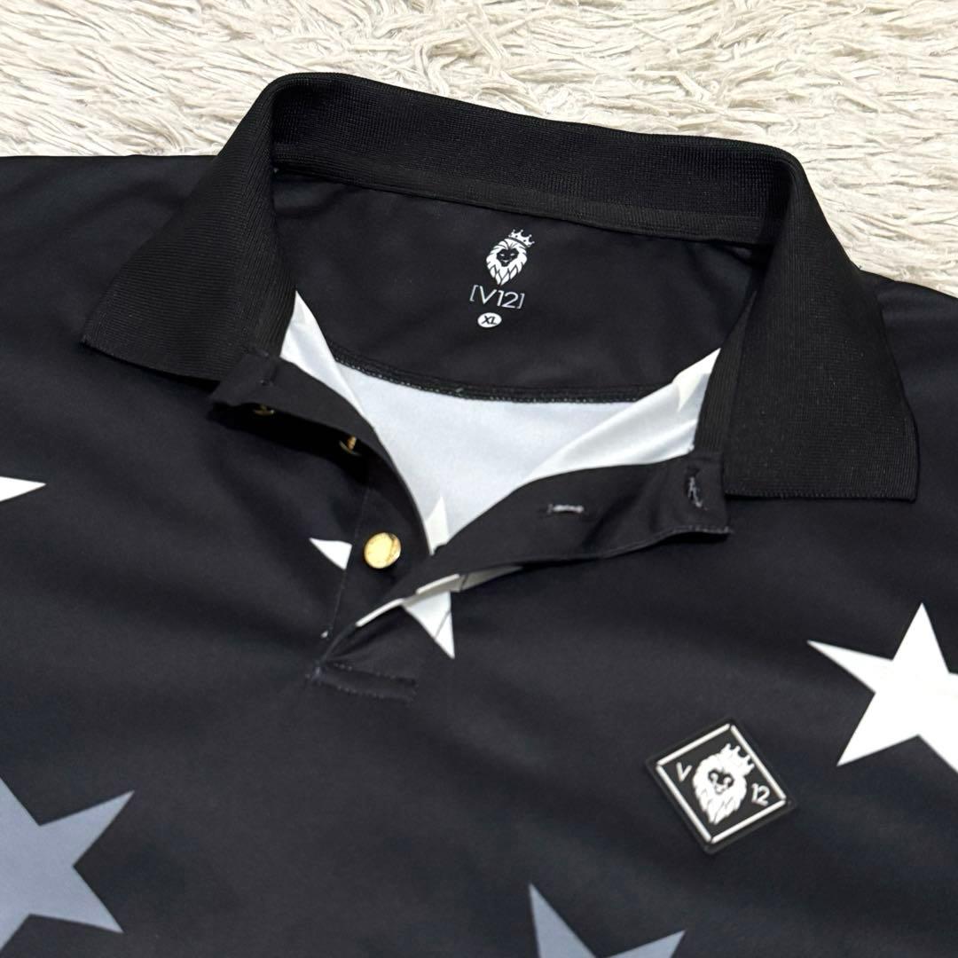 新品同様　V12　GRADATION STAR POLO　星柄　ポロシャツ　XL