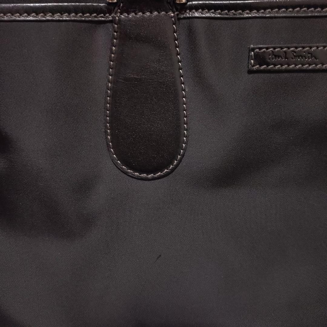 ポールスミス トートバッグ ブラック ナイロン×レザー ビジネス 通勤