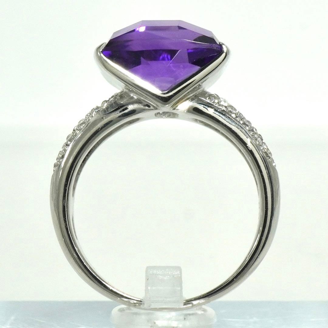アメジスト リング ダイヤモンド プラチナ ダイヤ 指輪 Pt 16号 13号