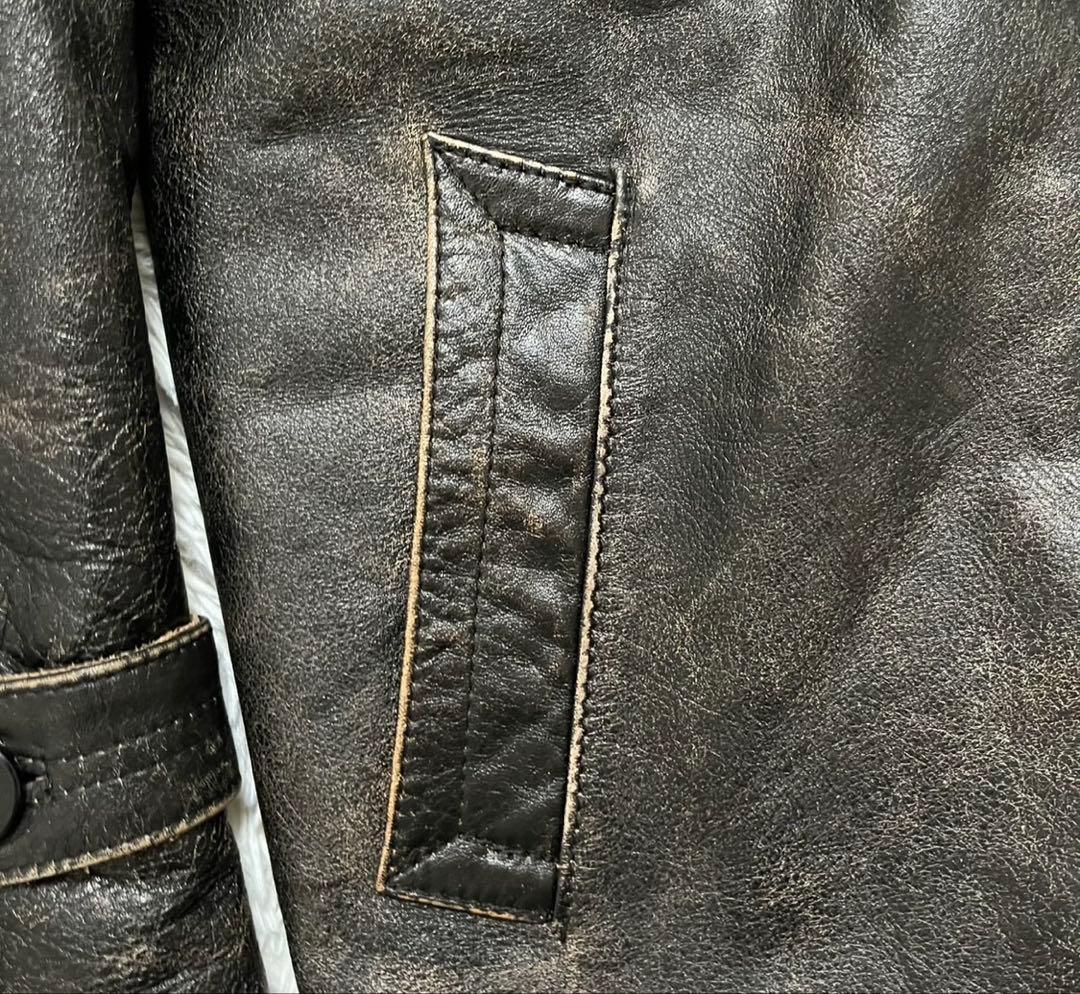 avirex 90s レザージャケット　レザーカーコート　M モーガン蔵人