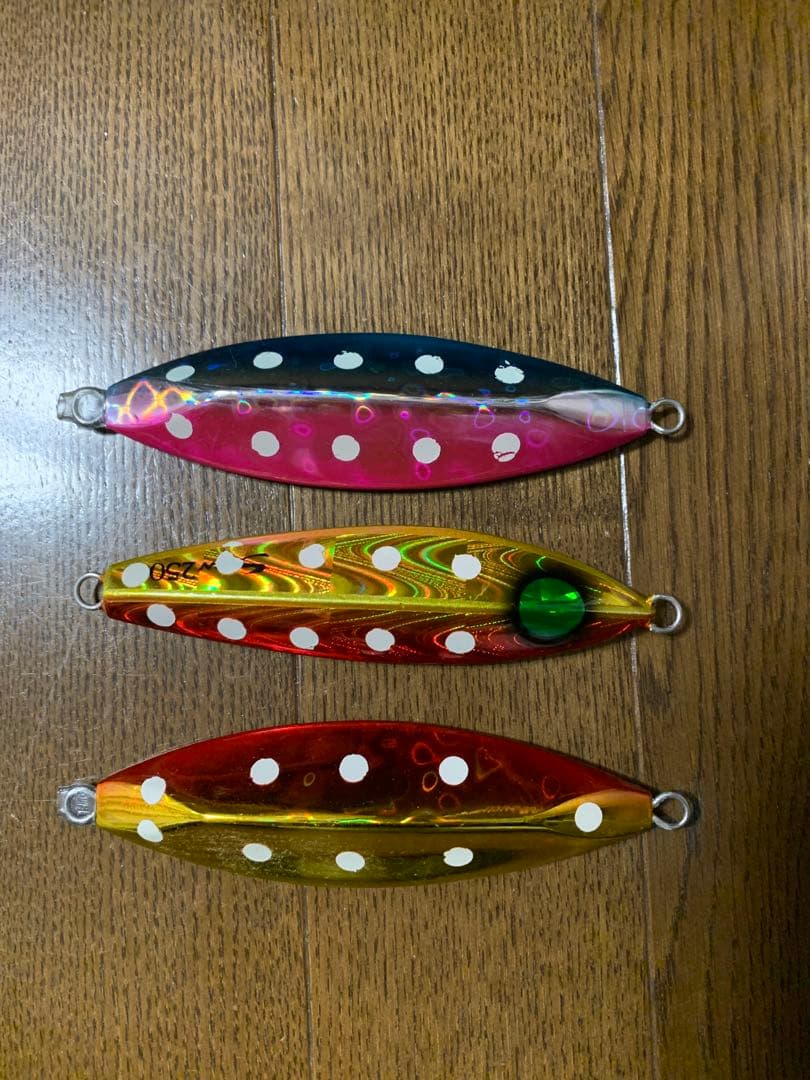 スロージギング メダルジグ、バッグ、フックセット 180g〜380g