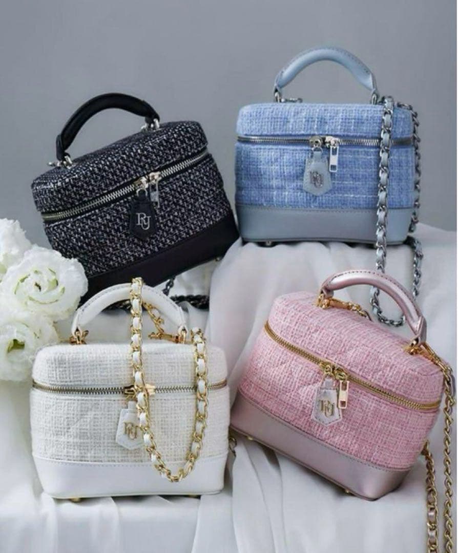 Riu Rちゃん バッグ リウ ツイードキルティングバニティバッグ