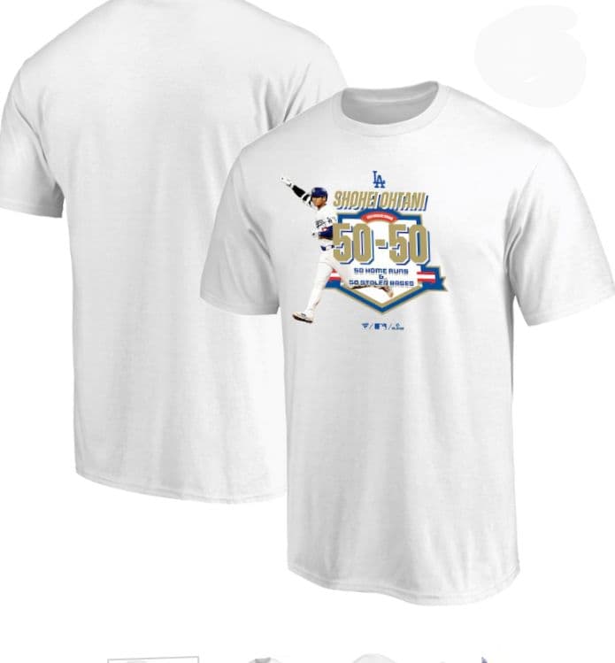 (新品:未開封)大谷翔平 50-50達成 記念Tシャツ( Mサイズ) ホワイト