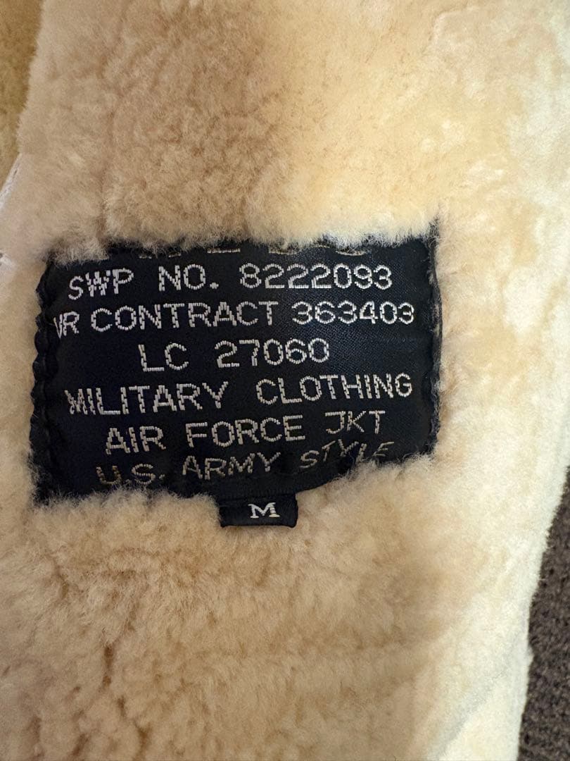 B-3 ムートンフライトジャケット M 羊革ボマージャケット AIR FORCE