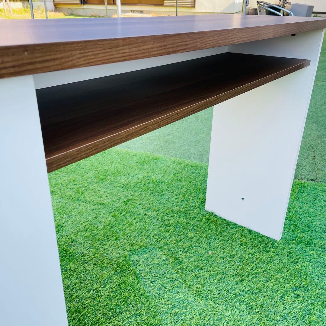 【コンセント付】デスク120cm 棚付き PC机