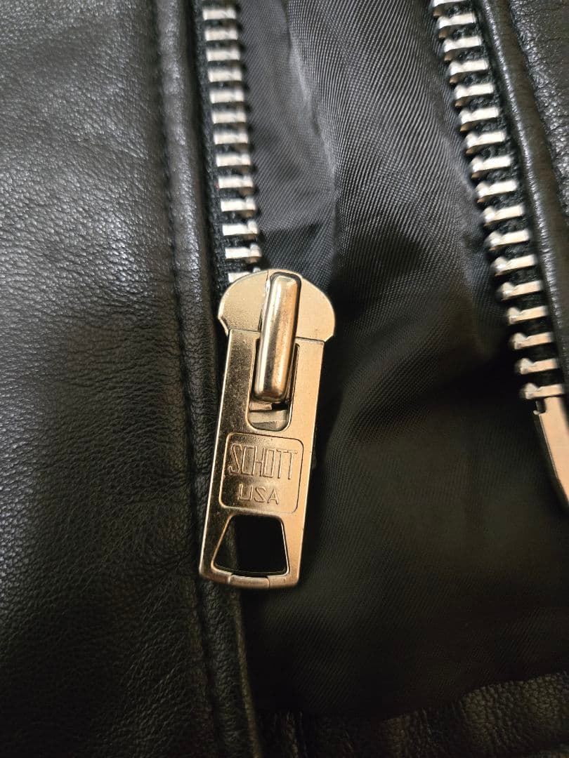 極美品Schott シングルライダースジャケット Lサイズ ブラック