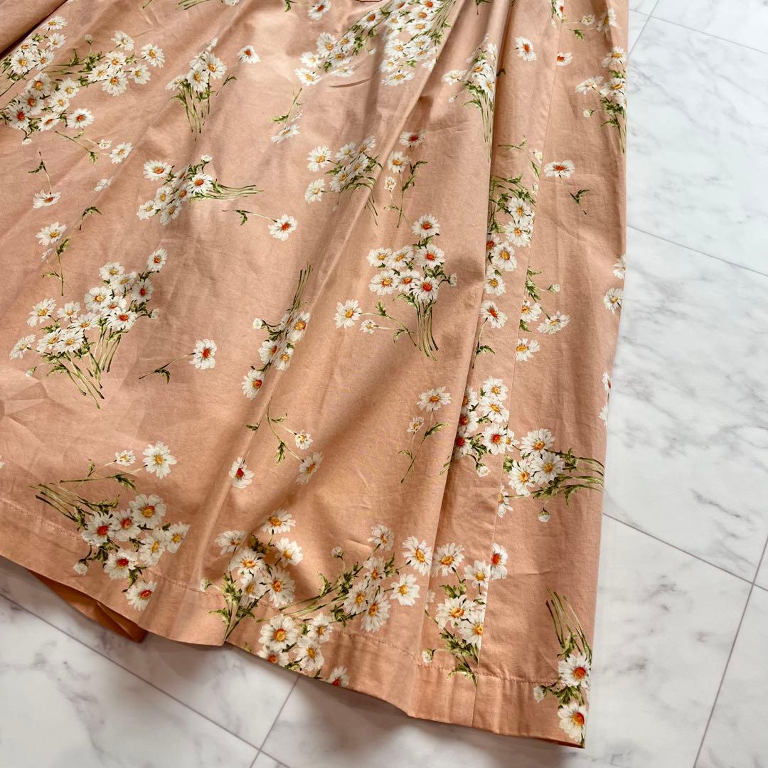 PINK HOUSE エプロンワンピース　デイジー柄　ロングワンピース　ピンク